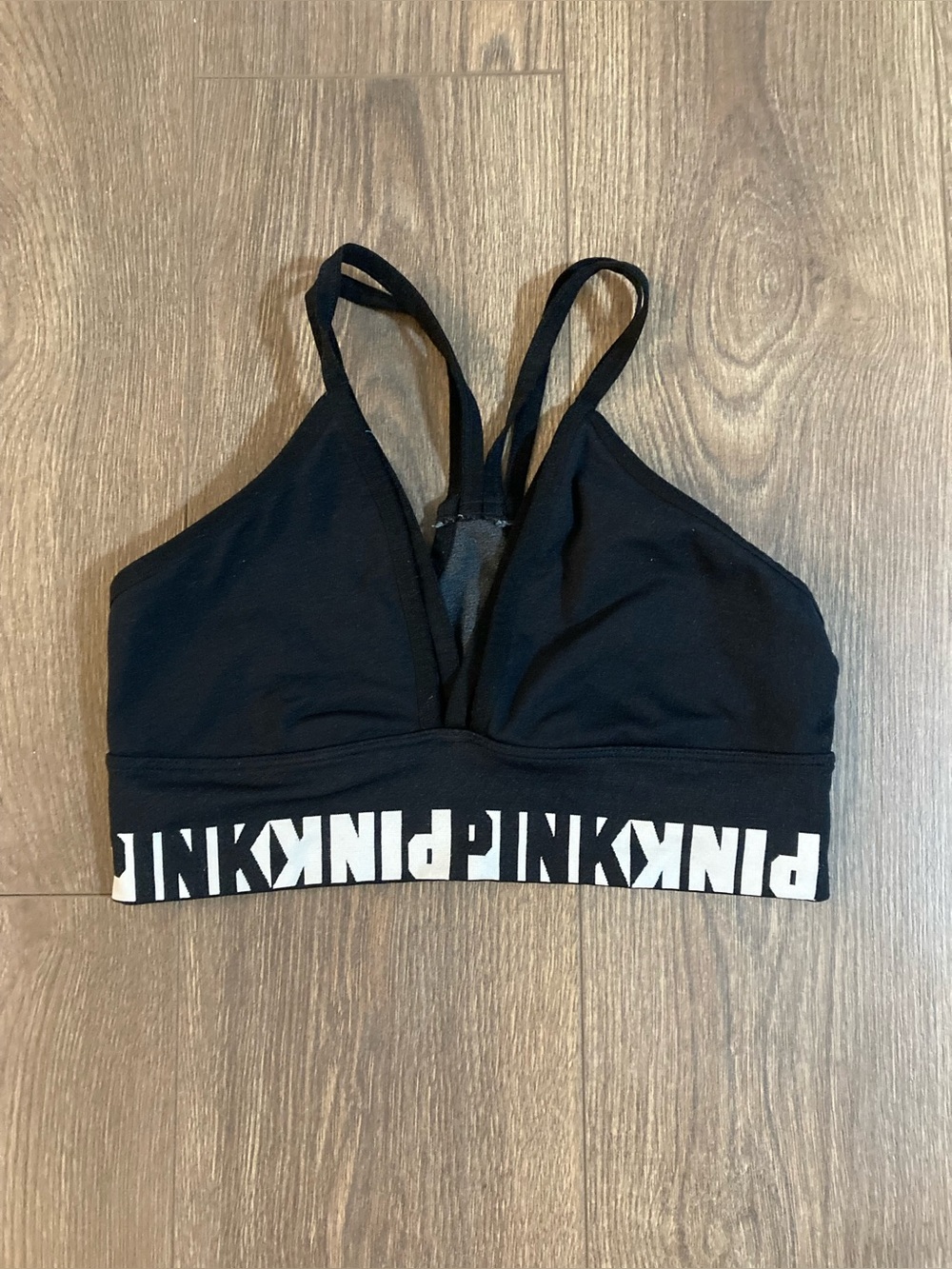 Pink by Victoria Secret Cool and Comfy Strappy Bralette Black Size Medium